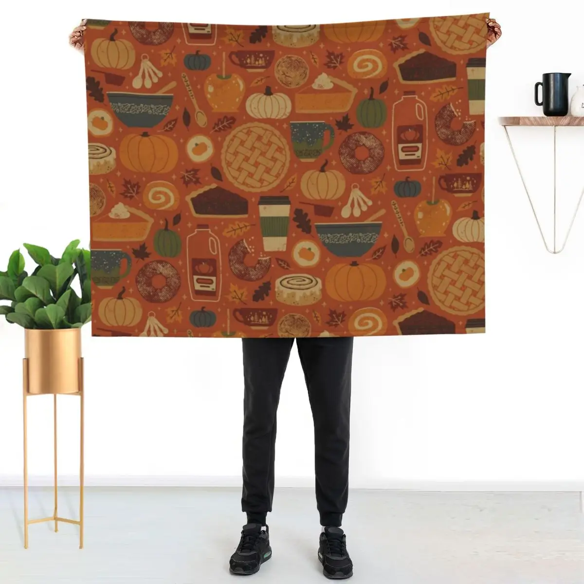 

Pumpkin Spice Throw Blanket Summer Cool Breathable Blanket for Sleeping