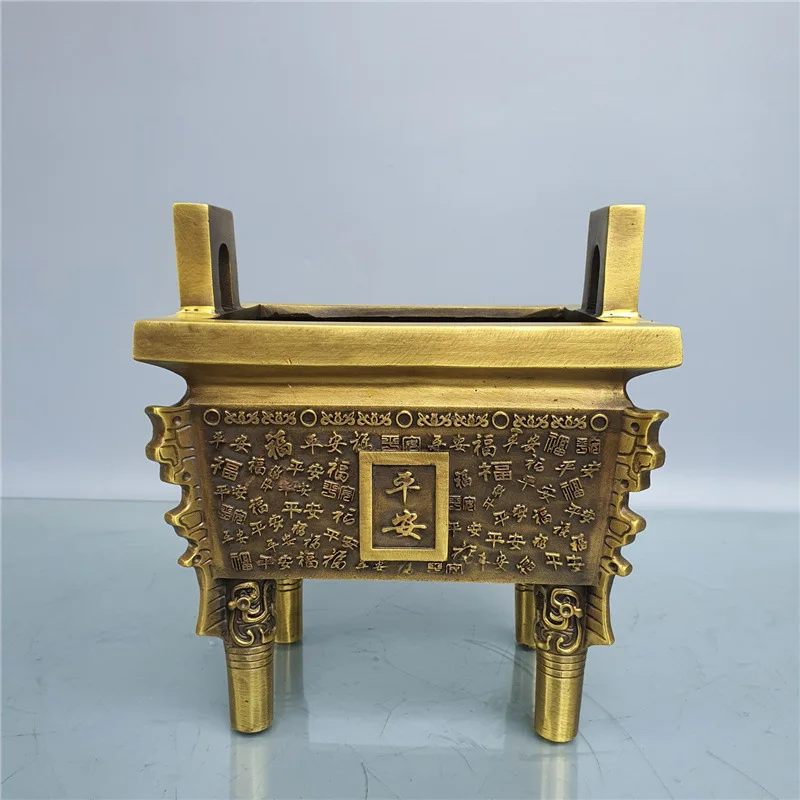 

Guyunzhai Brass Tripod Decoration Bronze Ware Office Decorations Company Opening-up Housewarming Gifts