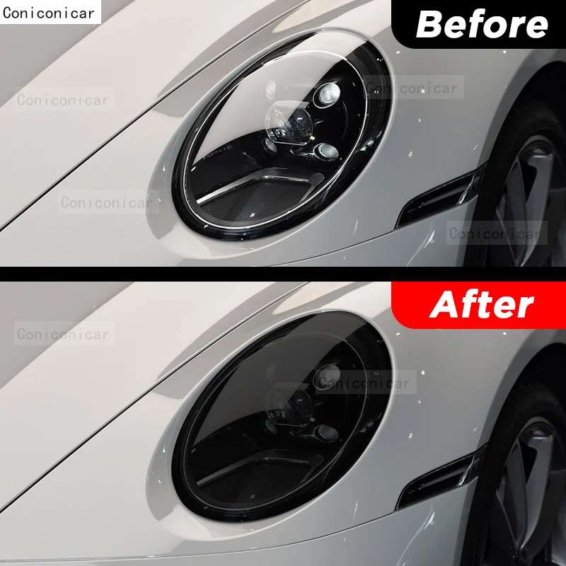 Voor Porsche 911 992 2019-2023 Auto Exterieur Koplamp Anti-Scratch Front Lamp Tint Tpu Beschermende Film Reparatie accessoires Sticker