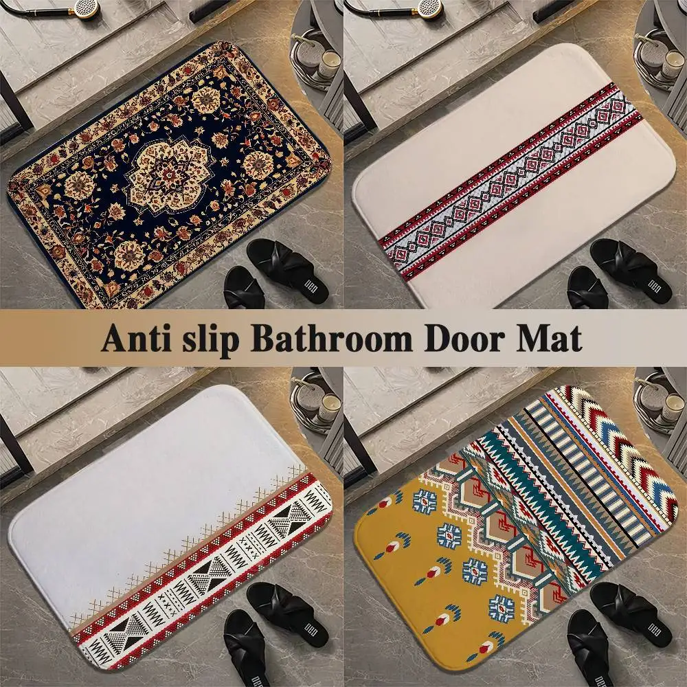 

Bohemian Pattern Floor Mat Printed Large Carpets Living Room And Bedroom Carpets Bathroom Anti Slip Door MATS Small Carpets