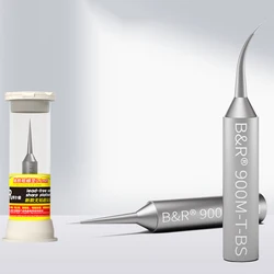 B & R 900M-T-BI/BS 엑스트라 팁 구부러진 무연 0.1mm 정밀 플라이 와이어, 고온 내부 열 납땜 팁, 936/937