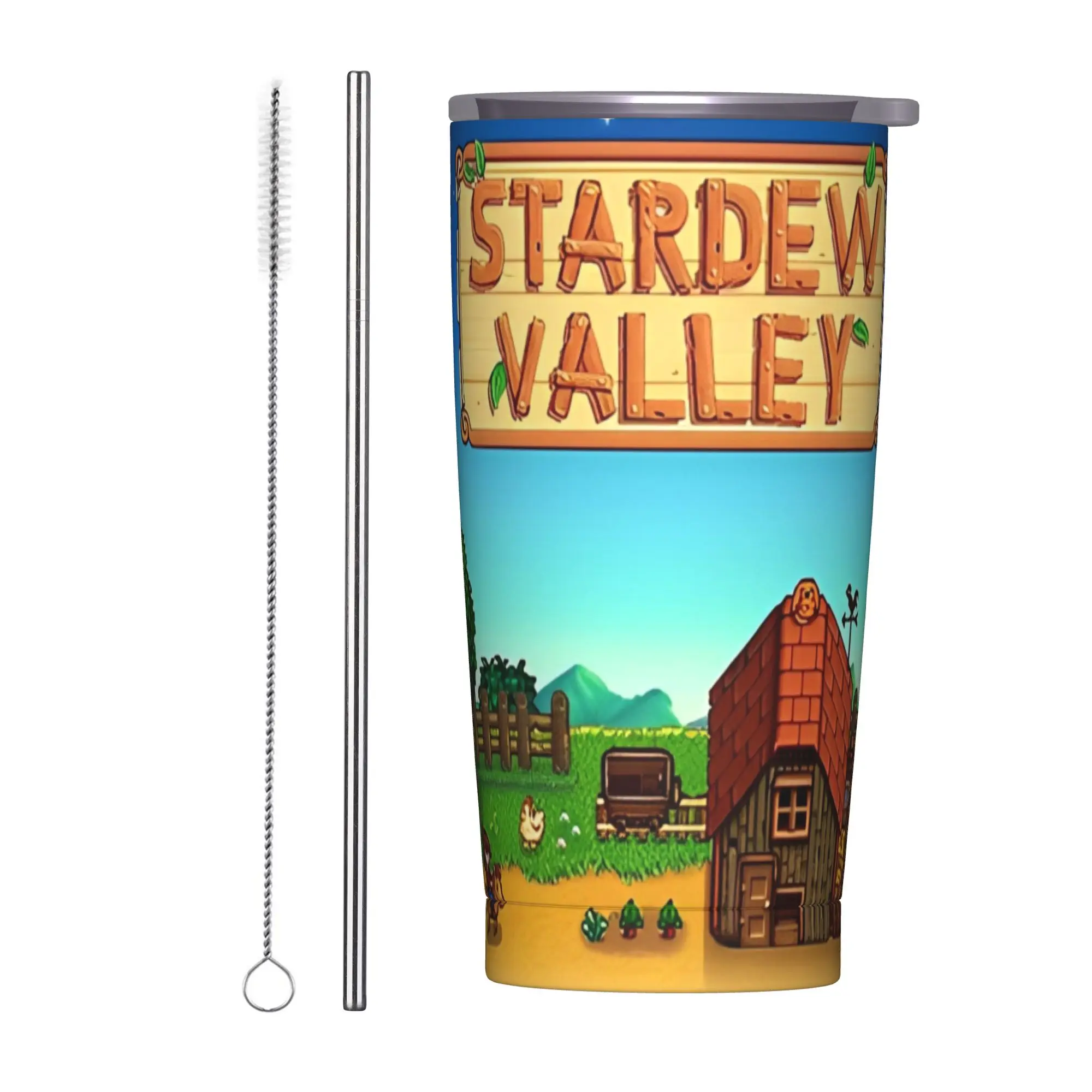 

Stardew Valley Classic Poster 20oz Vacuum Insulated Tumbler Management Games Mugs Reusable Cup Double Walled Hot Drink School