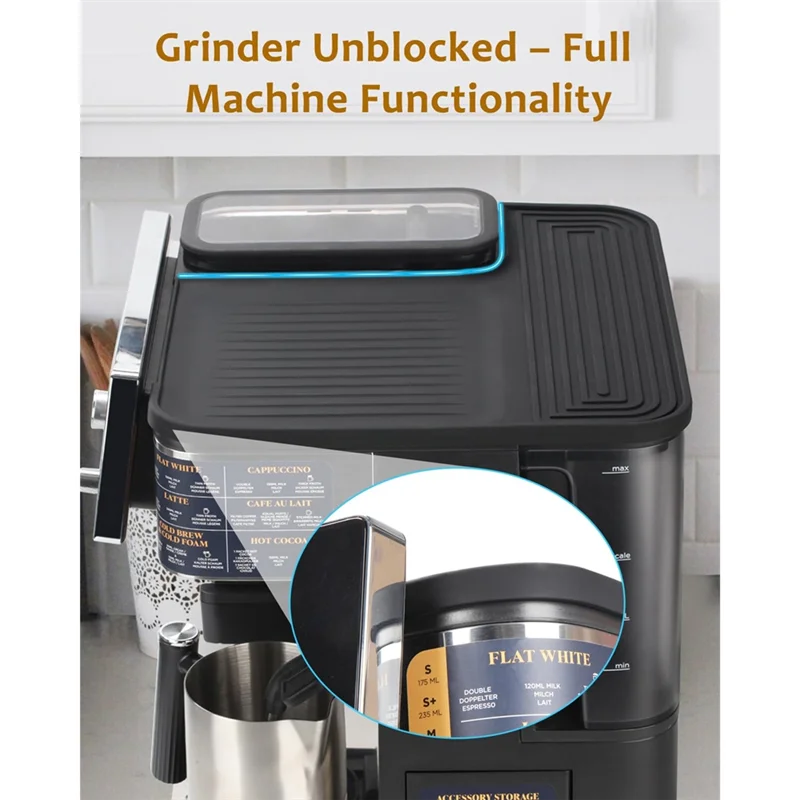 【مخزنة】 لماكينة قهوة اسبريسو نينجا لوكس ES601، حصيرة علوية تحمي إلى الوصول إلى مطحنة السيليكون ذات السطح العلوي للطعام غير محظورة #6