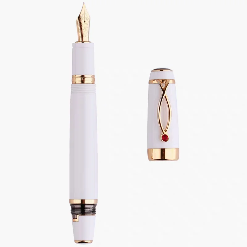 

new Majohn X1 Black Resin Mechanical Retractable Fountain Pen EF Nib with Crystal Clip Business Stationery Writing Ink Pens Gift