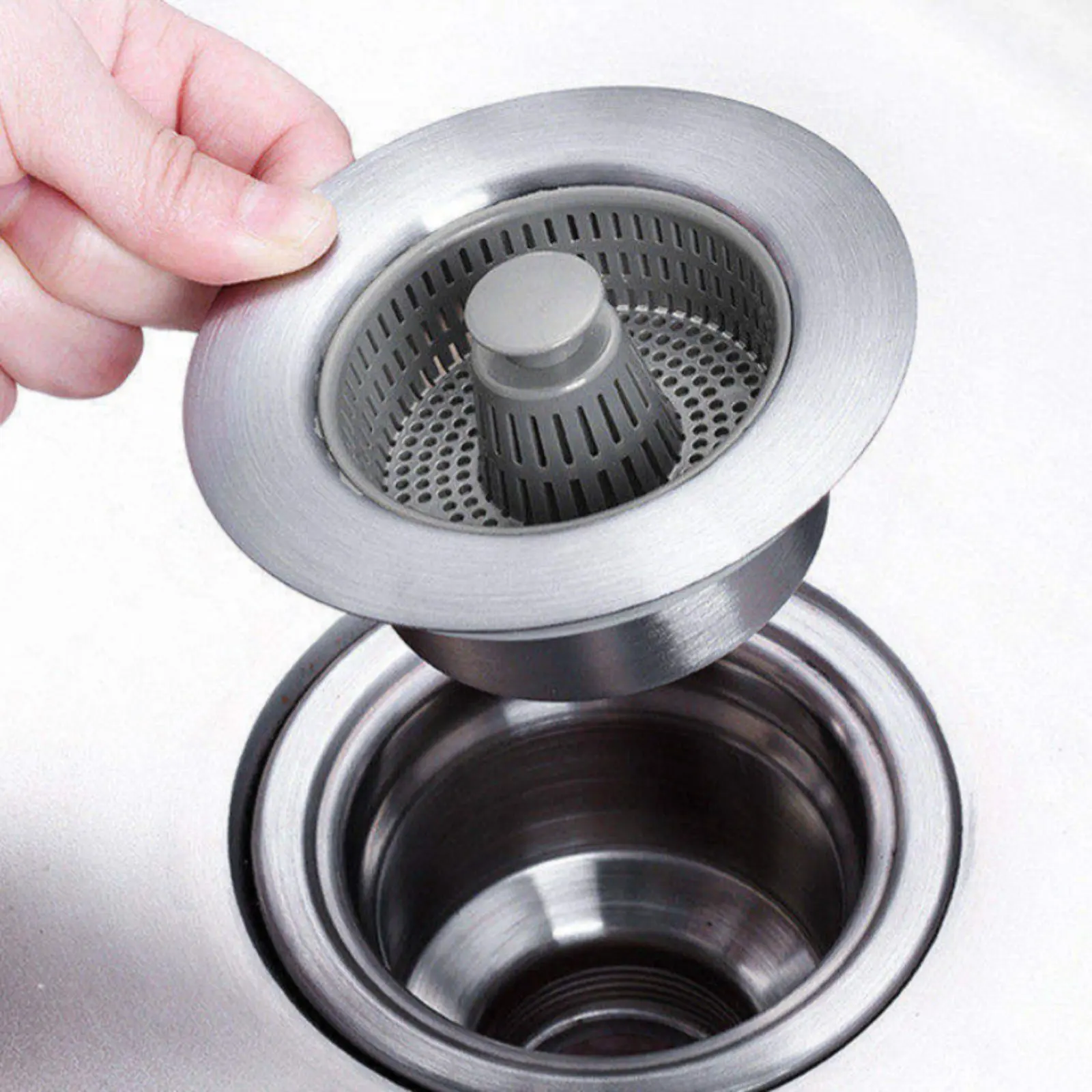 

Lift-up Sink Stopper Electroplated Finish Sink Strainer Stopper Household Item Anti-Clogging Corrosion Resistant