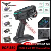 DUMBORC 10CH DDF-350 RC Remote Controller 2.4Ghz Digital Radio Transmitter with HD Screen Gyro Receiver for Car Tank Boat Robot