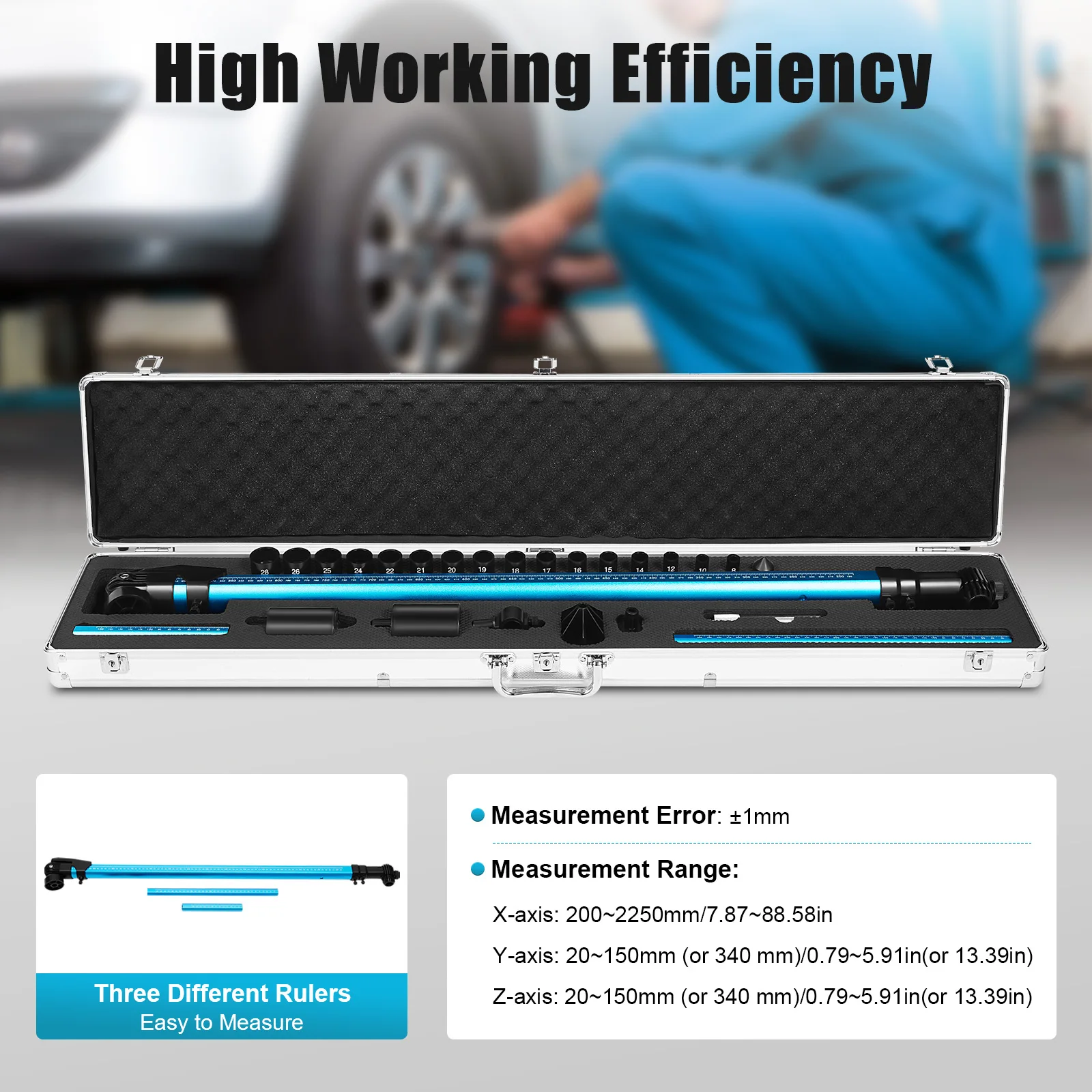 

High-Precision 2D Ruler for Auto Repair, ±1mm Accuracy, Durable Aviation Aluminum for Chassis & Frame Diagnostics