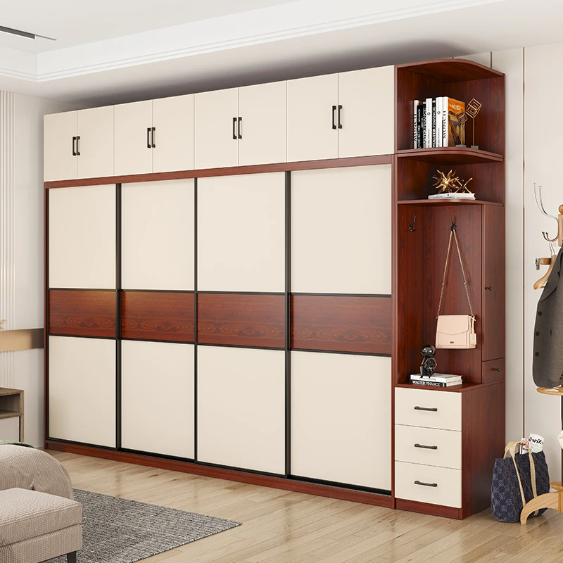 

Full Size Wardrobe Multifunction Space Saving Sliding Doors Wooden Wardrobe Closet Storage Ropero Armables Closets Armables