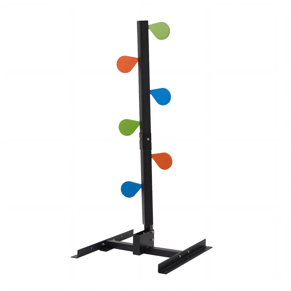 AR500 Steel Dueling Tree Mark Kit with Stand - Auto-Reset Reactive Swing Paddles for Range Training & Outdoor Firing Competition - 6 Marks, 4in Paddles