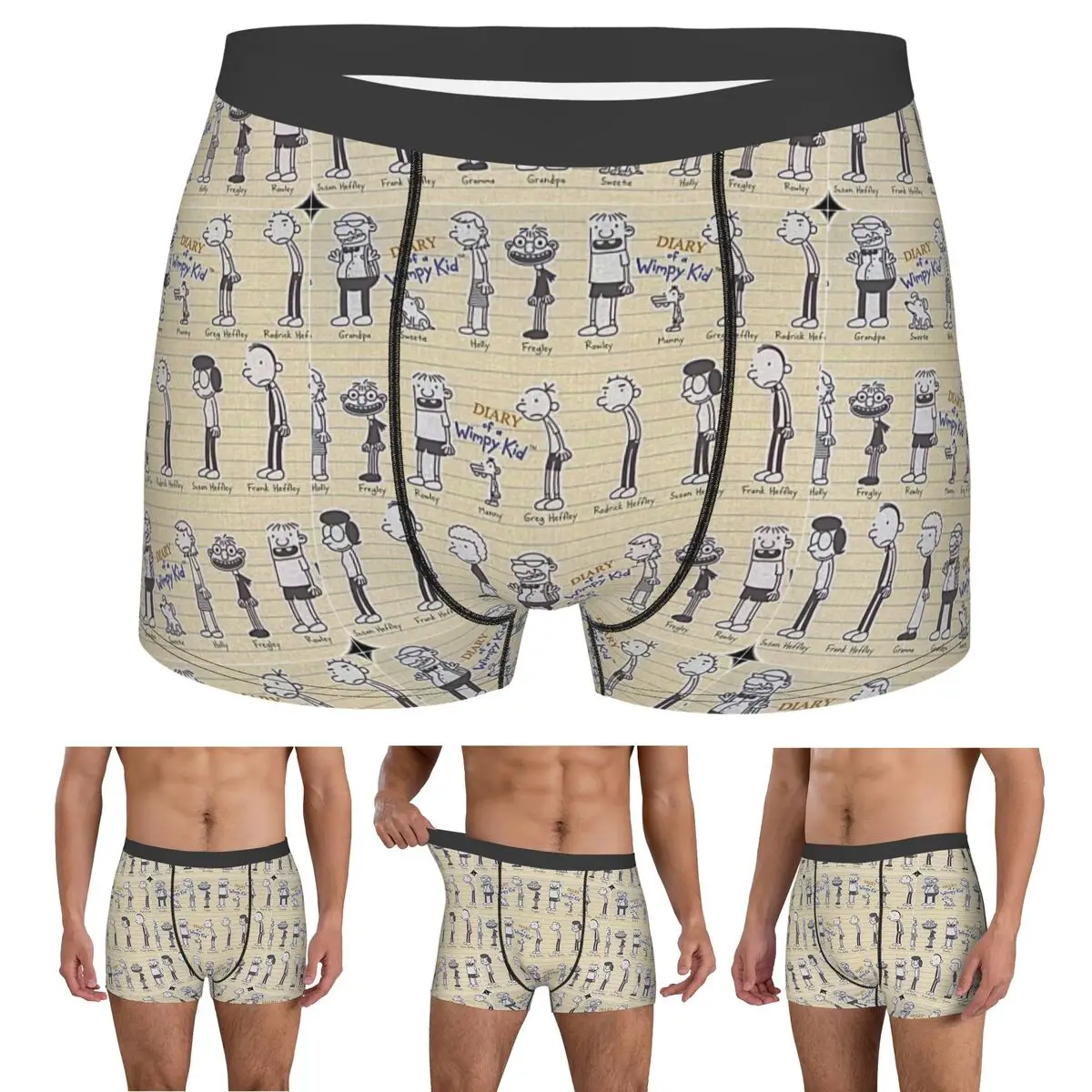 

Boxer Underpants Shorts Diary Of A Wimpy Kid (Cast) Panties Men Breathable Underwear for Homme Man Boyfriend Gifts