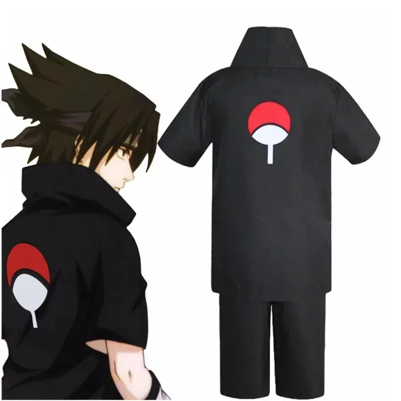

Новинка 2025, костюм для косплея JP Anime Uchiha Sasuke Generation, полный комплект, черная униформа, карнавальные костюмы на Хэллоуин, парик