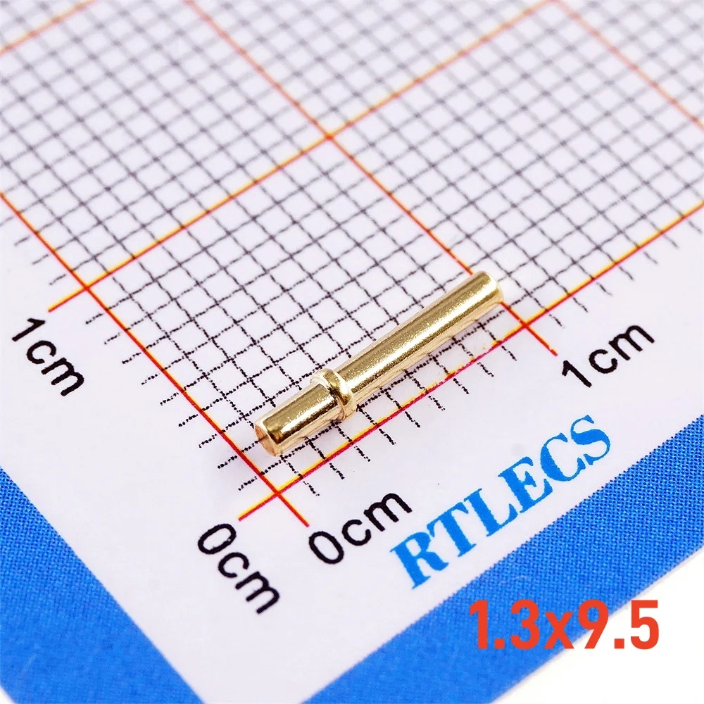 100Pcs 9.5 14.5 15 MM Printed Circuit Male PCB Pins Press-Fit Tip 1.0 1.3 MM Diameter Single Brass Plated Gold 1u Tin Connector