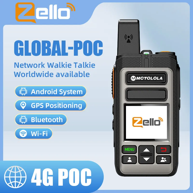 Zello POC wireless remote control walkie talkie SIM card mobile phone 4G 3G 2GAndroid Bluetooth PTT Wifi GPS global 8000km