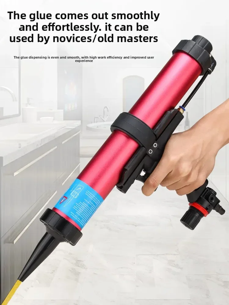 Pneumatic Caulking Gun for Glass Silicone Sealant Hard Soft Glue Construction Adhesive Gun