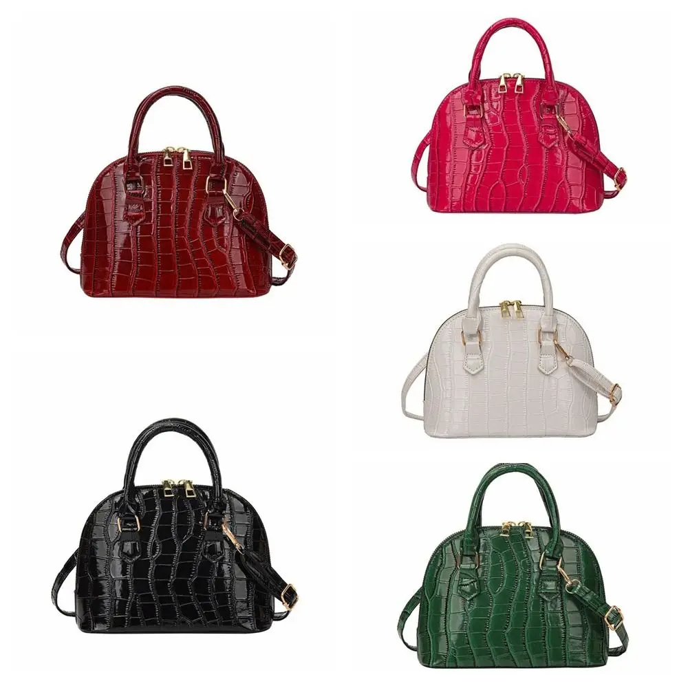 Borsa a conchiglia modello coccodrillo stile francese alla moda Borsa a tracolla portatile in pelle PU Mini borse da donna versatili per ragazze