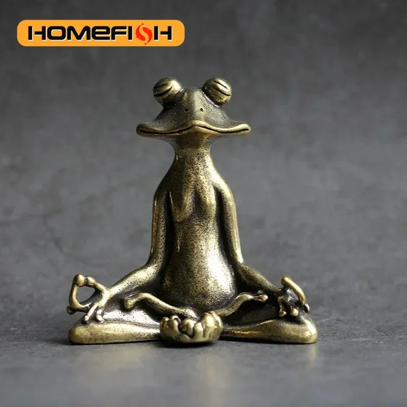 Retro Copperware Incense Socket Zen Frog Ornaments Solid Pure Copper Frog Tea Pet Incense Holder Ornaments