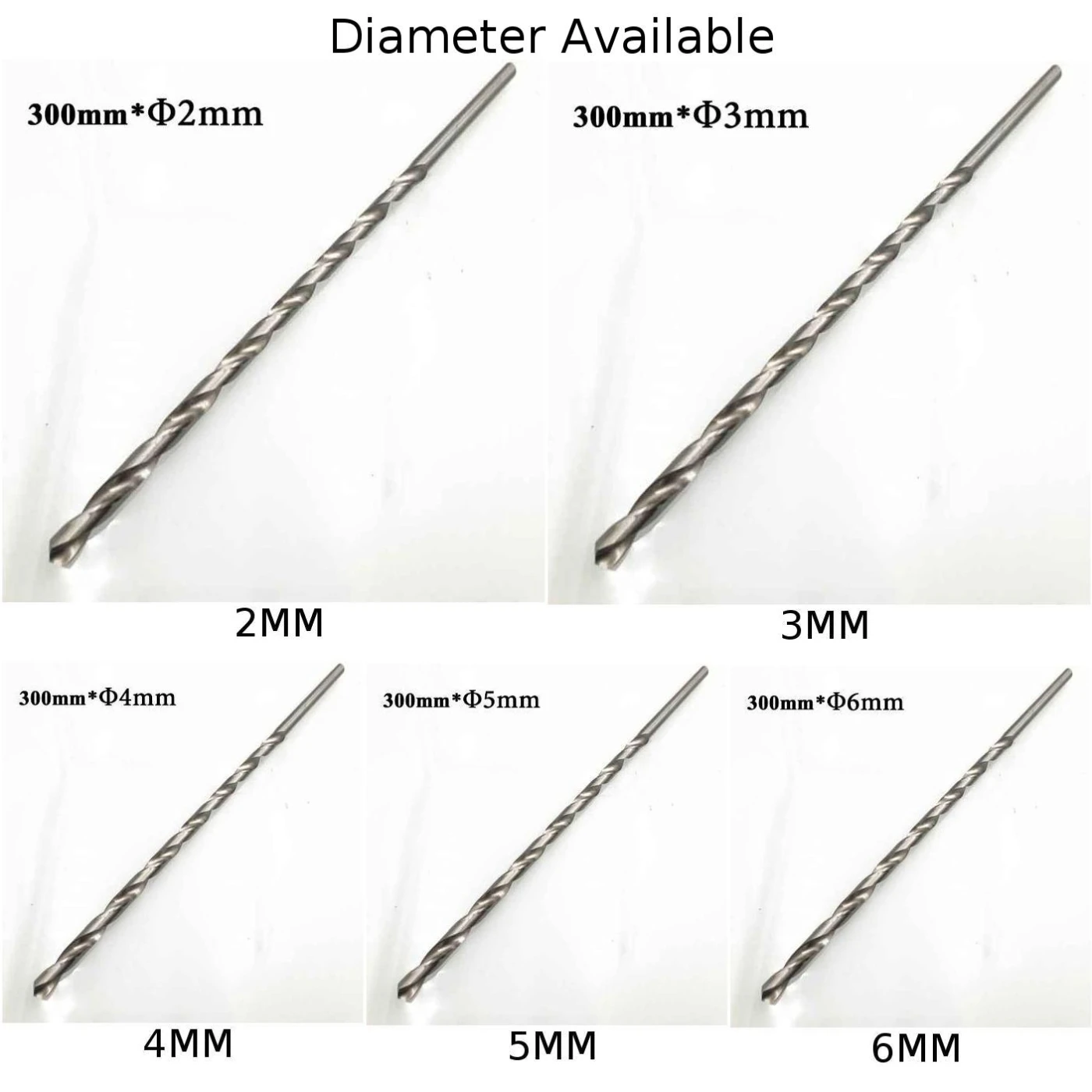 Diameter 2-6mm Length160-300mm Extra Long HSS Straight Shank  Drill Bit Silver Electric Drills And Drilling Machines