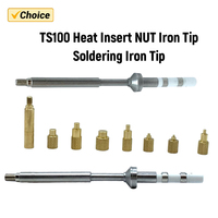 TS100 Soldering Iron Tip M2-M8 Brass Hot Melt Insert Nut Insertion Insertion Kit for TS100 TS101 PTS200 PTS201 Soldering Iron