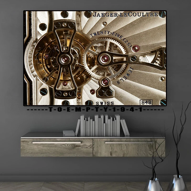 Keeping Time Watch Poster Canvas Prints Clock Gear Wall Art Picture Clocks and Watches Home Room Wall Decoration Luxurious Decor