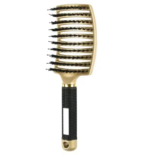 Haarborstel Ontwarrende Haarborstel Varkenshaar & Nylon vrouwen Nat Krullend Haar Hoofdhuid Massage Kam Salon Kappers Styling Tools