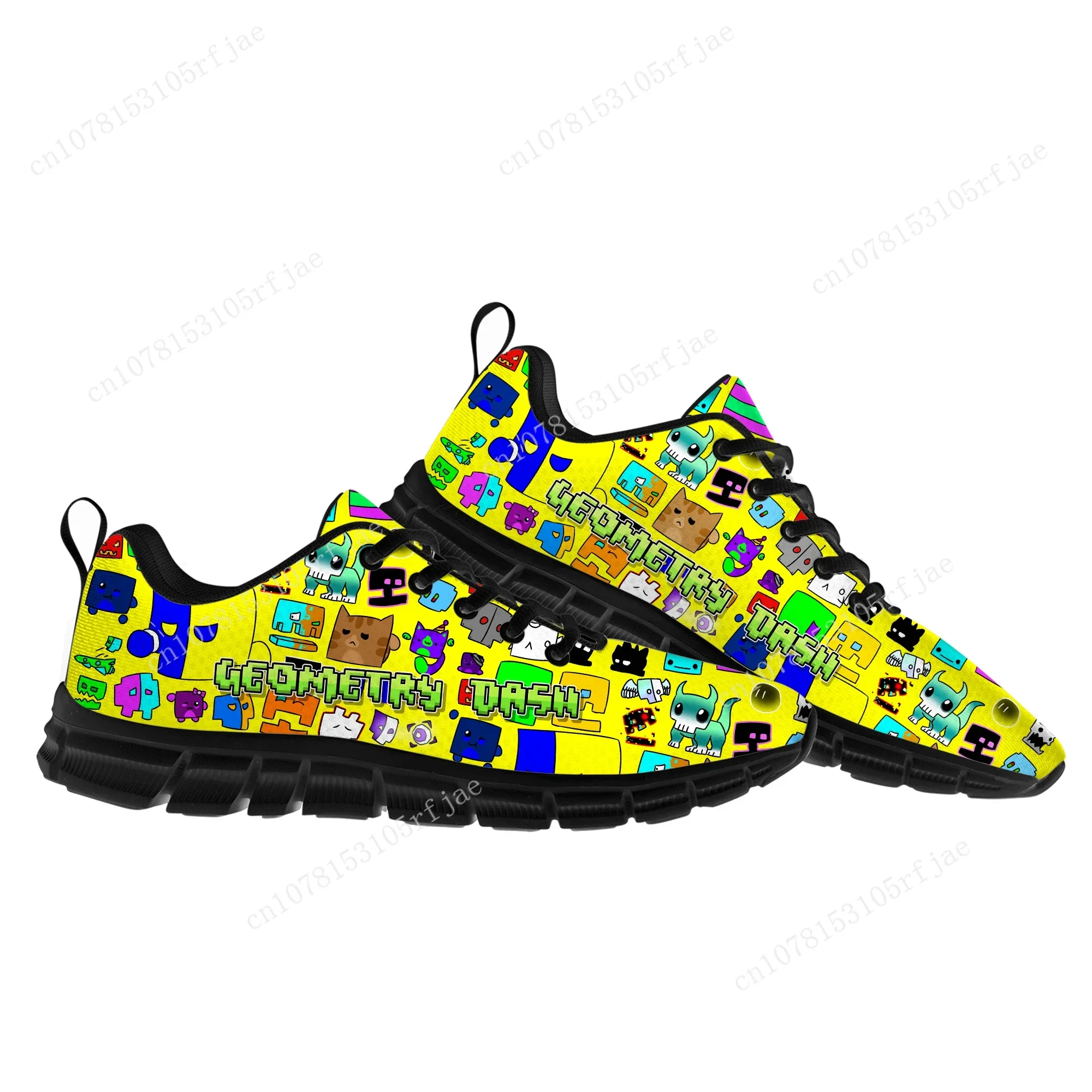 

Geometry Dash Sports Shoes Cartoon Game Mens Womens Teenager Children Sneakers Fashion High Quality Sneaker Custom Built Shoes