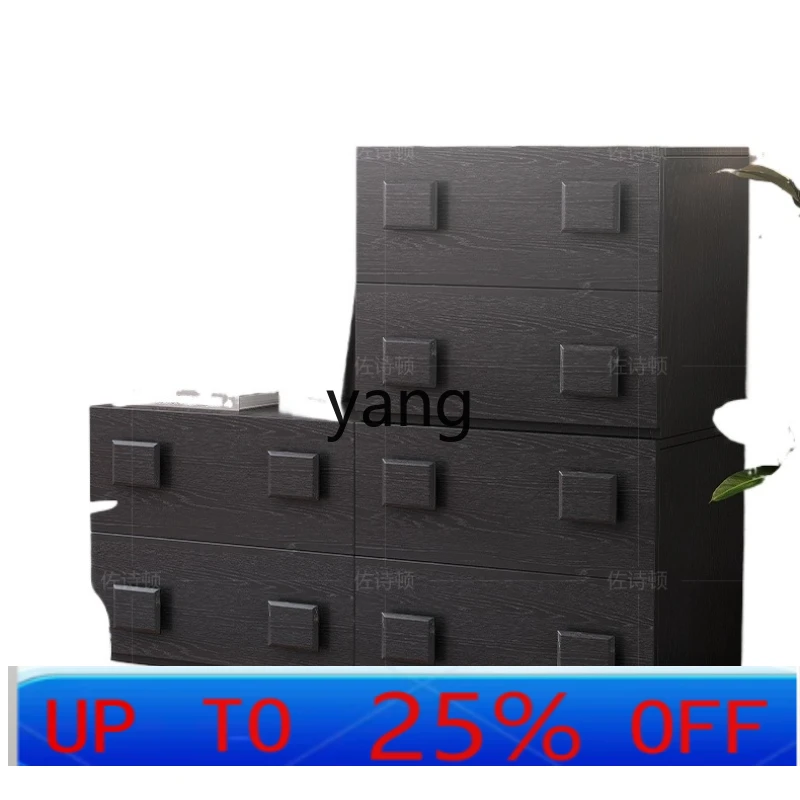 

LTT living room wall chest cabinet solid wood modular free combination cabinet