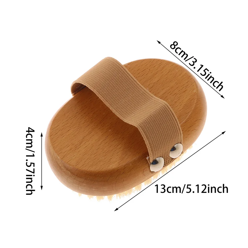 Oval Wooden Natural Soft Hair Brush Wet & Dry Body Care Bathing Brush SPA Soft Hair Shower Brushes Massager Lifestyle Products