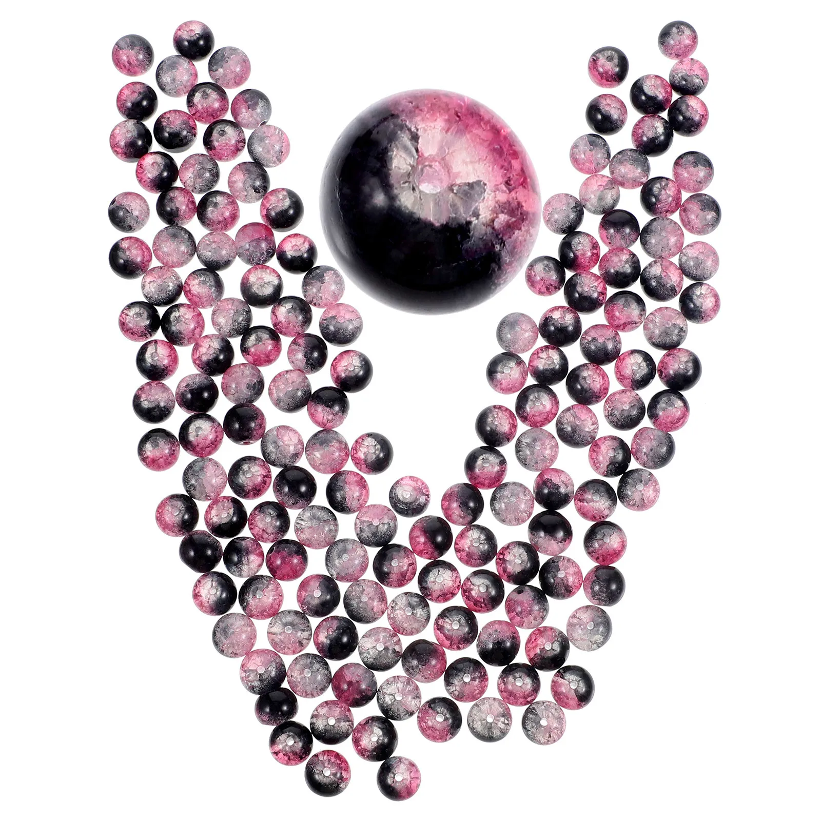 

150pcs Glass For Crafts Diy Large Hole Beads Jewelry Making Garland Decor Beads String Decoration
