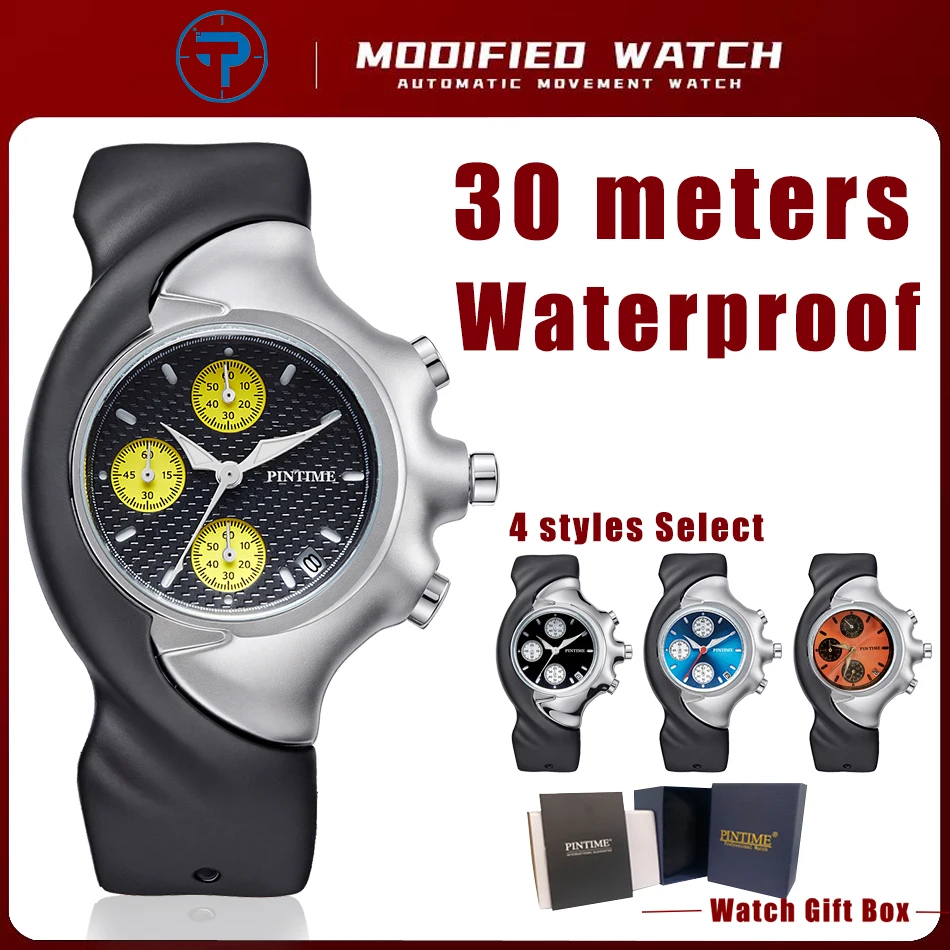 

Y2K Retro Three Eye Chronograph Watch Cyberpunk Silicone Strap Waterproof Quartz Unisex Stylish Sports Versatile Wristwatch