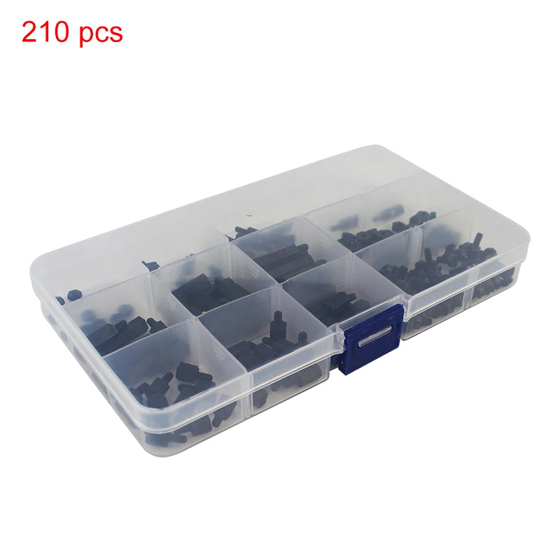 

210 Pcs Black Nylon Screws Kit Screws Plastic Nuts With Screwdriver For Raspberry Pi 4