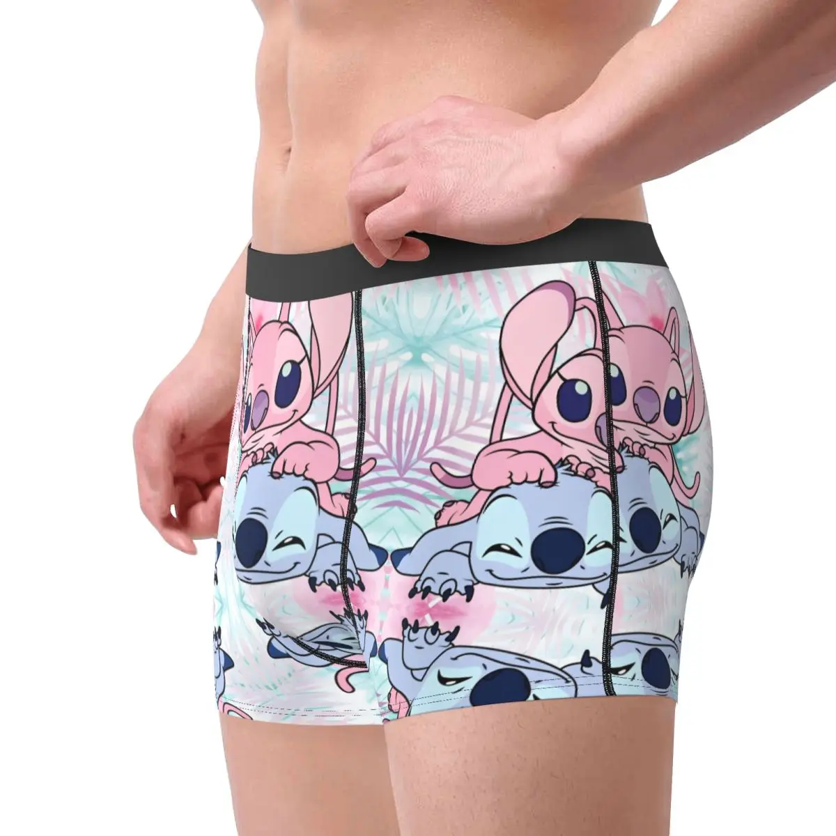 Stitch การ์ตูน MINISO ออกแบบชุดชั้นใน Boxershorts คุณภาพสูงกางเกงในชายกางเกงขาสั้นสบายกางเกงของขวัญวันเกิด