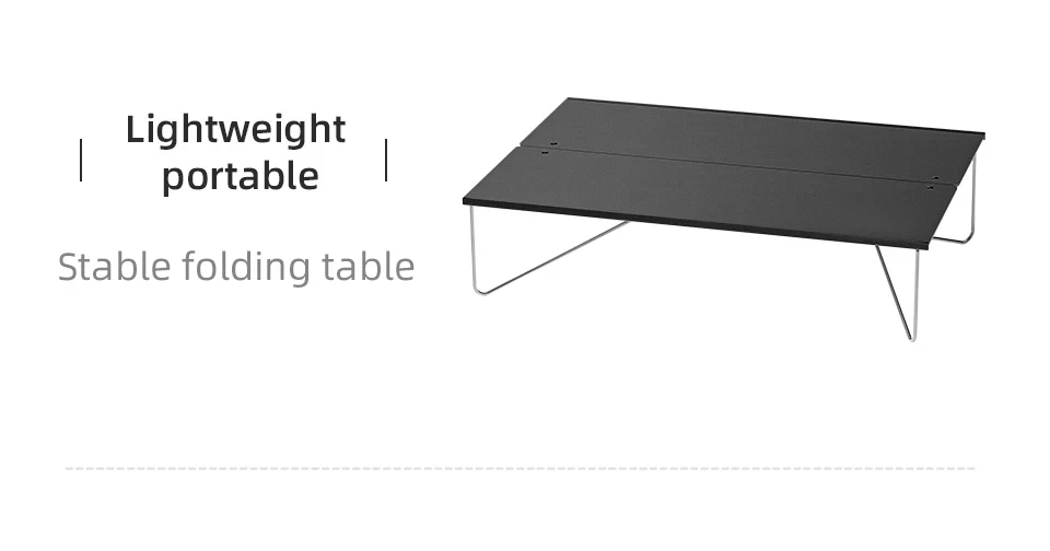 WESTTUNE Kompakter Mini-Campingtisch, tragbarer, ultraleichter, zusammenklappbarer Zelttisch aus Aluminiumlegierung, zusammenklappbarer Outdoor-Tisch zum Wandern – Detail 5