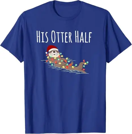 Lustiges Partnerlook-T-Shirt „His and Her Otter Half“ – Hässliches Weihnachts-T-Shirt im Y2K-Stil für die Familie, passende Weihnachtspyjamas mit Grafik und Spruch, Neuheit – Detail 20
