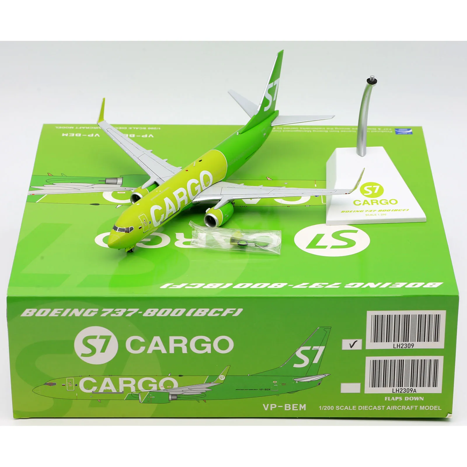 

LH2309 Alloy Collectible Plane Gift JC Wings 1:200 S7 Cargo Airlines Boeing B737-800(BCF) Diecast Aircraft Jet Model VP-BEM