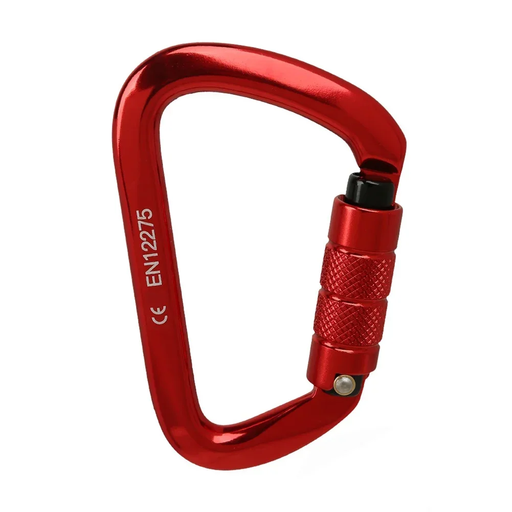 Climbing Buckle Carabiner 25KN Locking 7075 Aluminum Alloy Attach To Backpack Black/Bule/Red/Orange/Silver Brand New