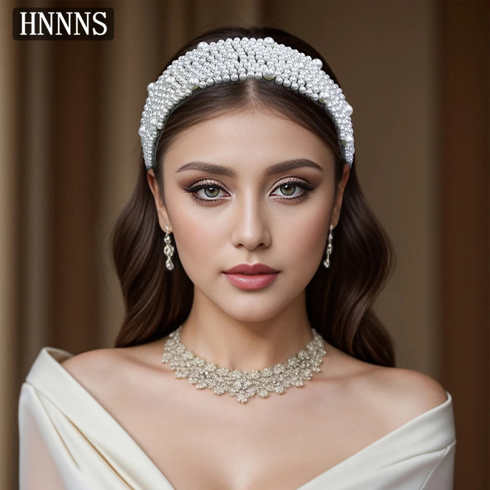 

TOPQUEE French Style Wedding Bride Pearl Headband Handmade Beaded Ladies Everyday Elegant Banquet Party Headdress YXA16