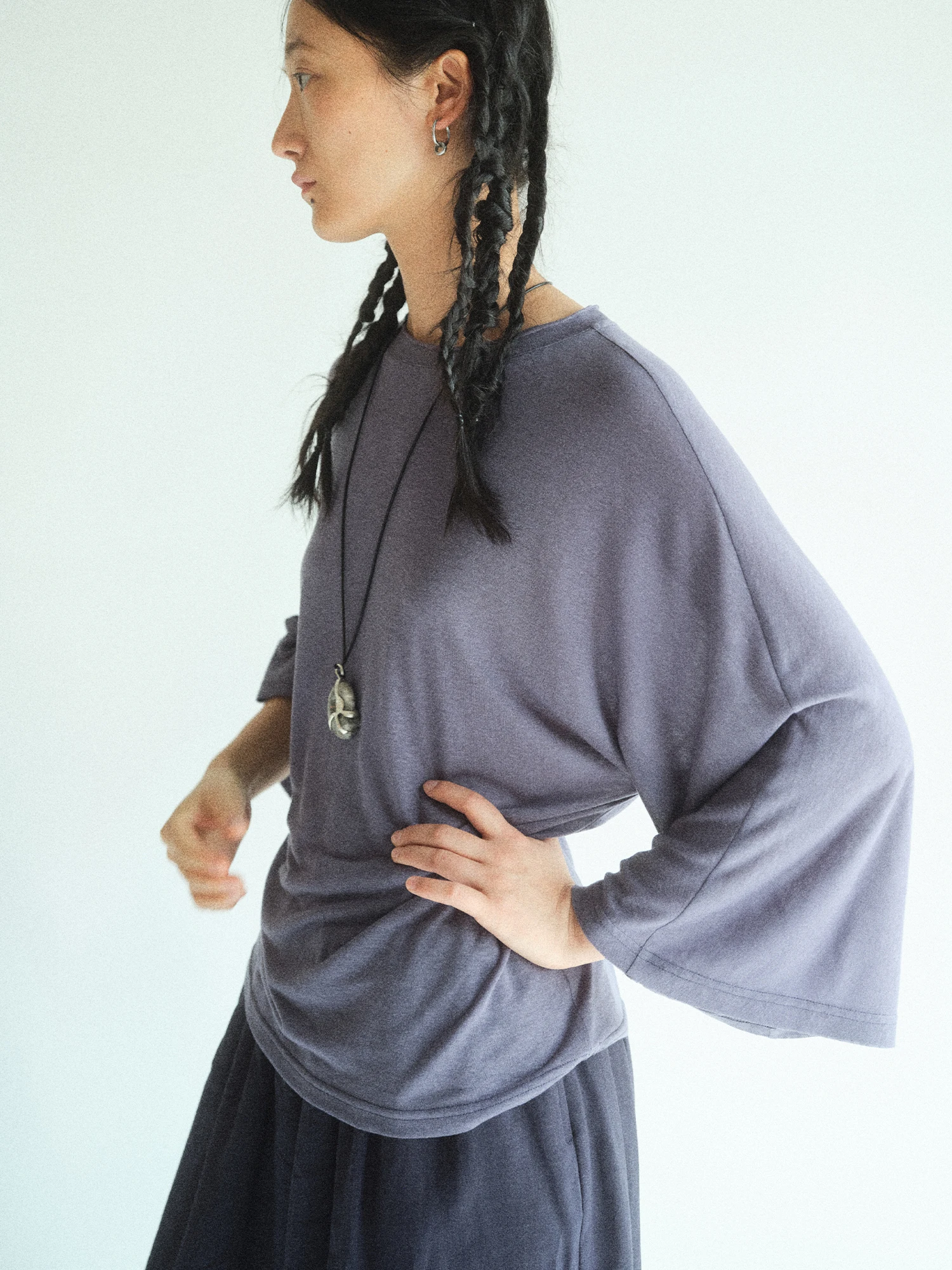 

Lightweight Linen Loose Wide Sve Top with Waist Inward Design Casual Sle Women's Summer T-irt Loose Cover up