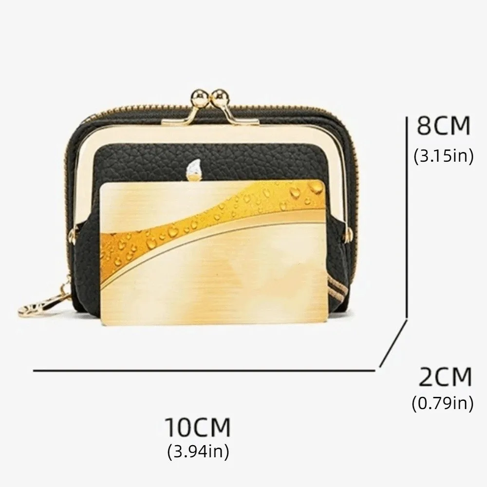 Casual Korean Style PU Clasp Clutch Bag Wallets Solid Color Flower Embroidery Coin Purse Zipper Pouch Card Holder Outdoor