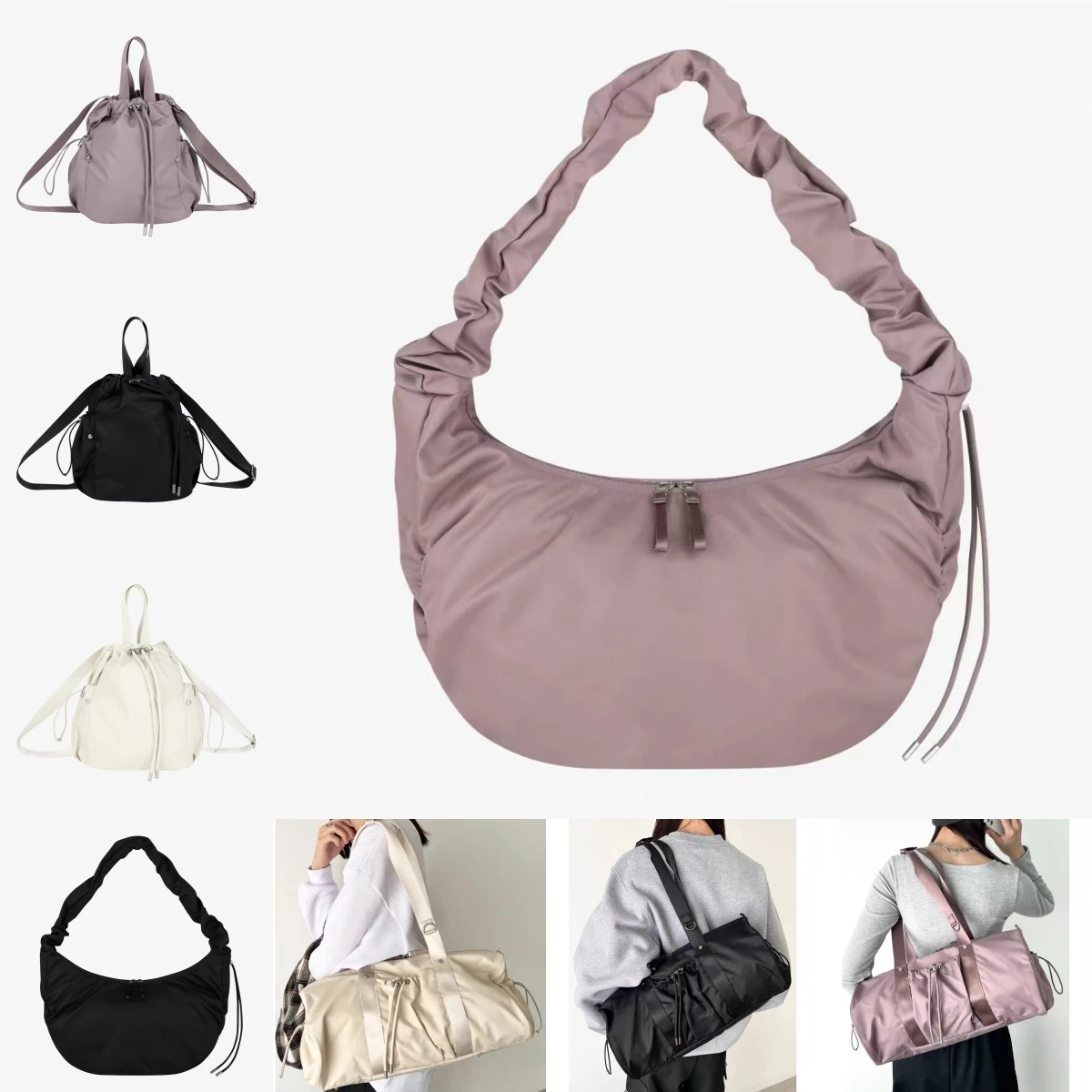 

Nylon Material Underarm Women's Bag Casual Travel Outdoor Crossbody oulder Bag Dstring Dumpling Large Capaci Bag
