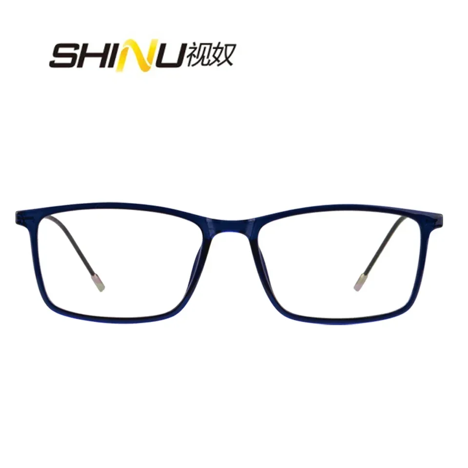SHINU Men's Glasses square shape  Myopia glasses blue light filter computer glasses with minus diopter resin lenses cr39 custom