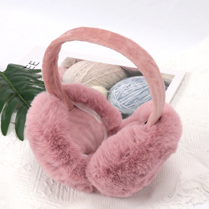 Winter Fashion Solid Soft Plush Ear Keep Warmer Earmuffs for Women Cute Outdoor Sports Earflap Protection Ear-Muffs Ear Cover