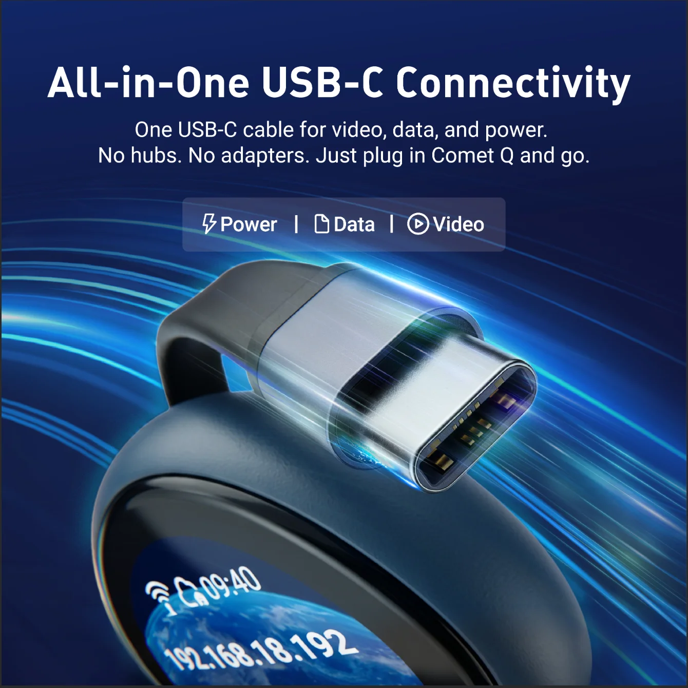 GL.iNet Comet Q (GL-RMQ1) World's First USB-C Remote KVM for iPhone & Laptop,Wi-Fi 6 2K QHD@60FPS ,1.8