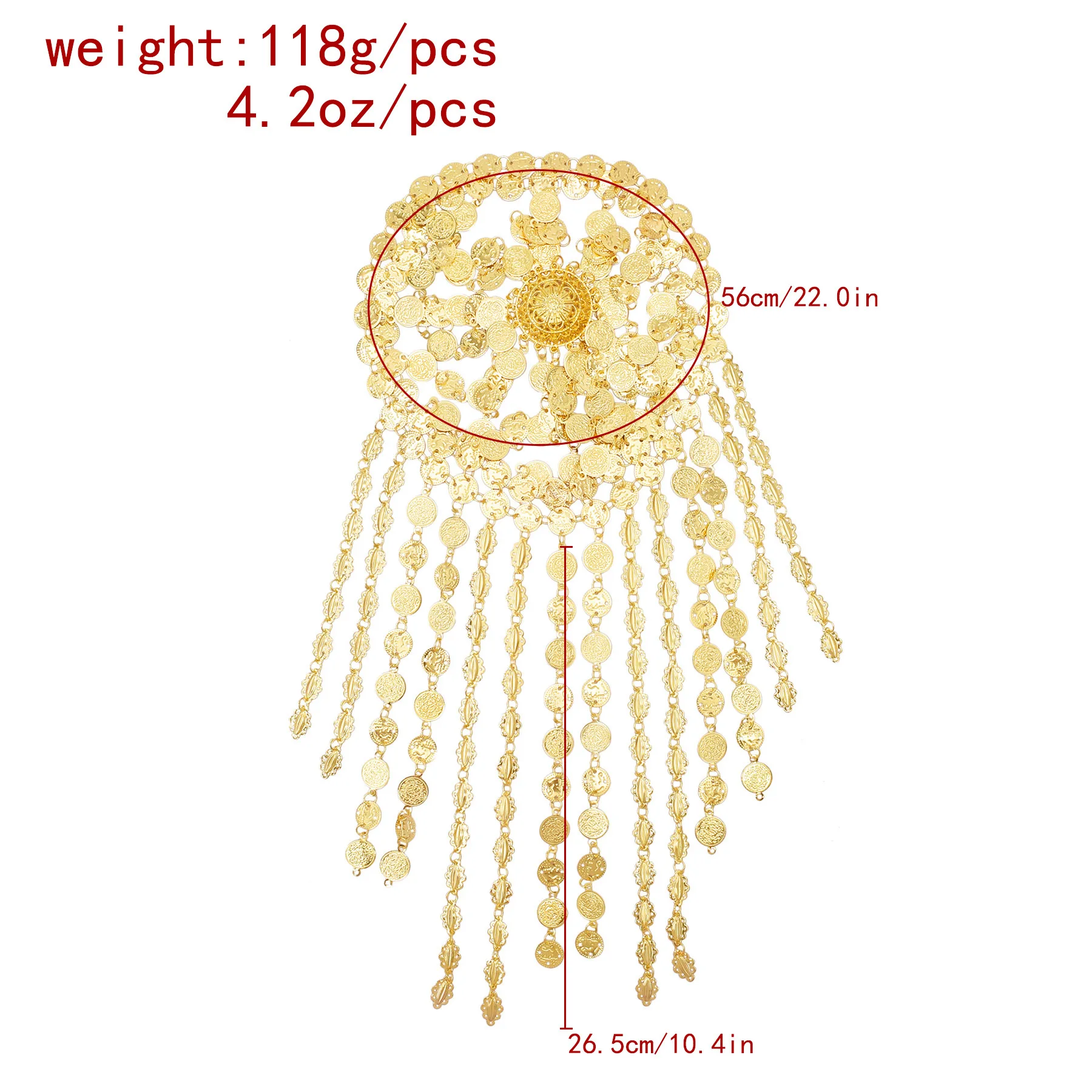 الذهبي طويل عملة سلاسل قبعة أغطية الرأس إكسسوارات الشعر للنساء خمر الرقص الهندي التقليدي العرقي أنثى الشعر مجوهرات هدية