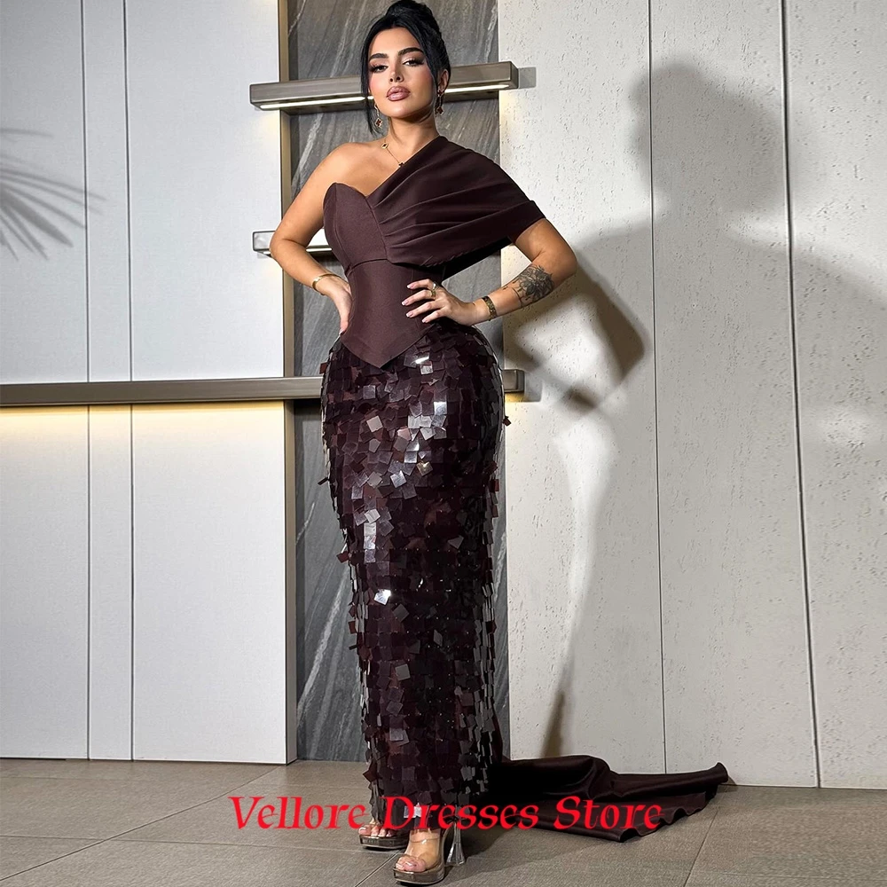 Luxury Satin Mermaid Evening Dress Graceful Panel Train Customized Prom Dresses Delicate Sequined Special Occasion Gowns image 3