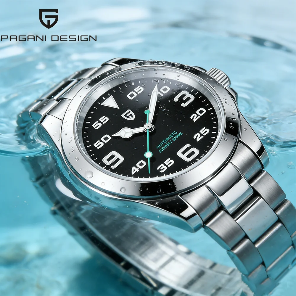 PAGANI DESIGN Luxury Top Brand Men's Mechanical Watch Sapphire Glass AR Coating Automatic Watch 200M Waterproof Men's Watch