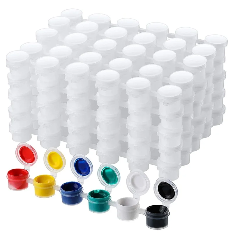 25/ 50 Strips Lege Verf Strips Verf Cup Potten Clear Storage Verf Containers Tekening Mini Schilderij Cup Pot 3ml/0.1 Oz