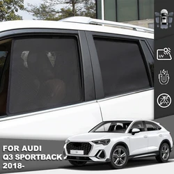 For Audi Q3 Sportback MK2 2019-2024 Magnetic Car Sunshade Shield Front Windshield Curtain Rear Side Baby Window Sun Shade Visor