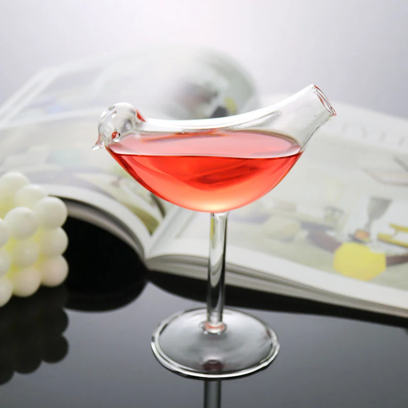 1Pcs Bird Champagne Glass Creative Molecular Smoked Cocktail Goblet Glasses Party Bar Drinking Cup Wine Juice Cup 150ml