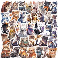50Pcs Cartoon cat Waterproof Graffiti Sticker Aesthetic DIY Stickers Decorative Laptop Scrapbook Luggage Phone Guitar