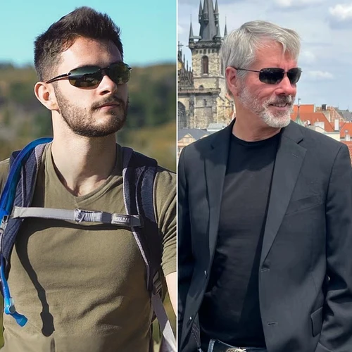 Imagen 2 del producto MAXJULI gafas de sol deportivas polarizadas de moda para hombres y mujeres TR90 montura elíptica sin montura para correr, pescar, conducir, gafas de sol 8250